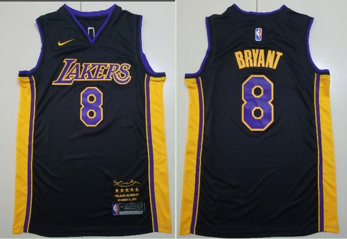 Men Los Angeles Lakers #8 Bryant Black Game Nike NBA Jerseys